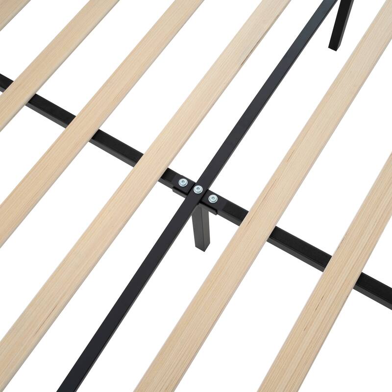King Size Bed Frame with 49.21"High Back Upholstered Headboard