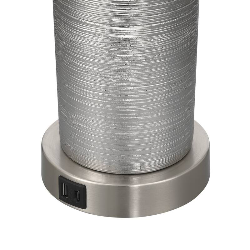 Acroma 25 '' Modern Ceramic Table Lamp with USB Ports - 1-light