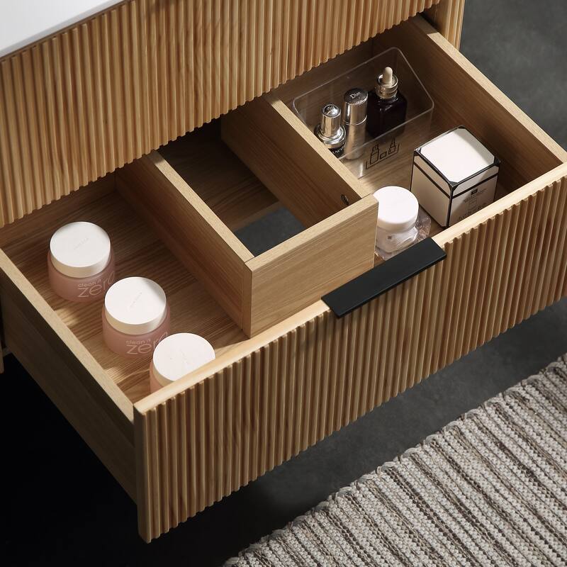 Modland 30" Wall-Mounted Bathroom Vanity with Acrylic Top Integrated Sink & Overflow