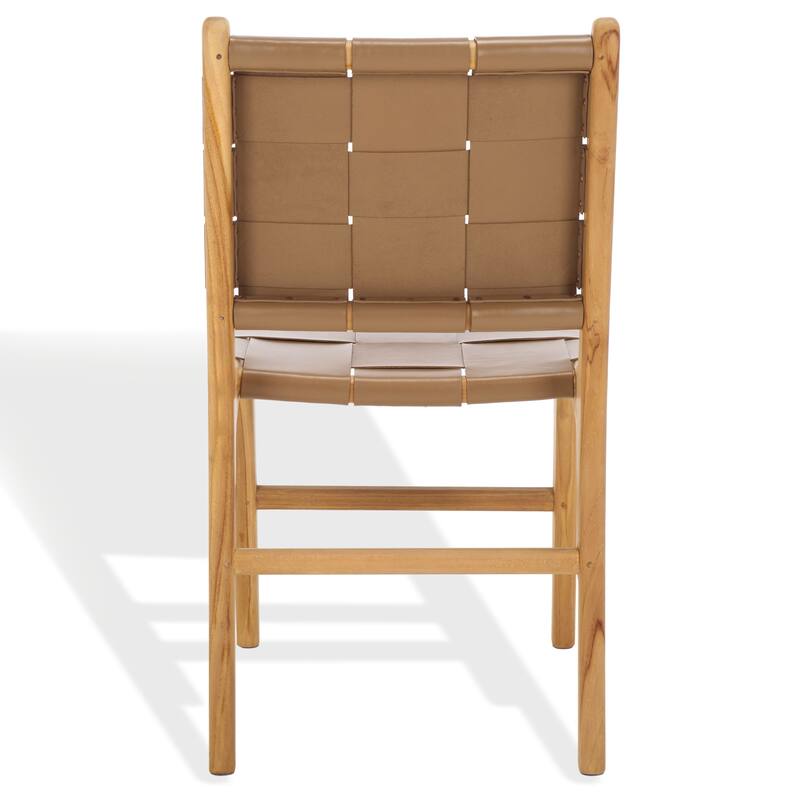 SAFAVIEH Couture Cassaphina Woven Leather Dining Chair - 18"W x 23"D x 34"H