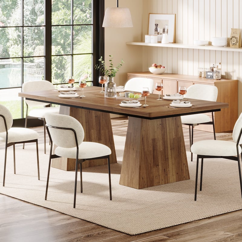 63 Inches Modern Rectangular Dining Table for 4-6