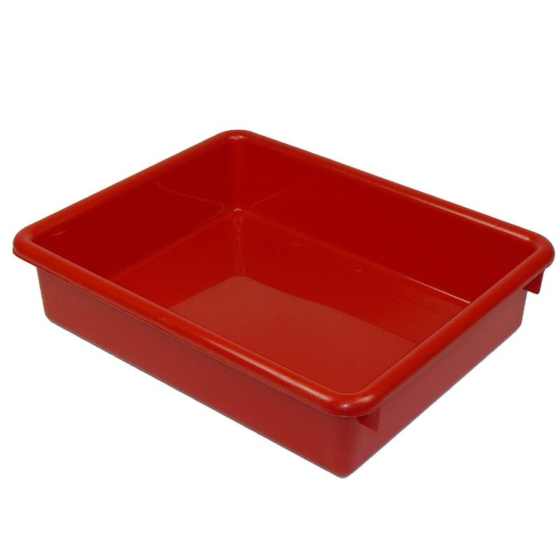 Romanoff Stowaway 3" Letter Tray no Lid, Red, Pack of 3