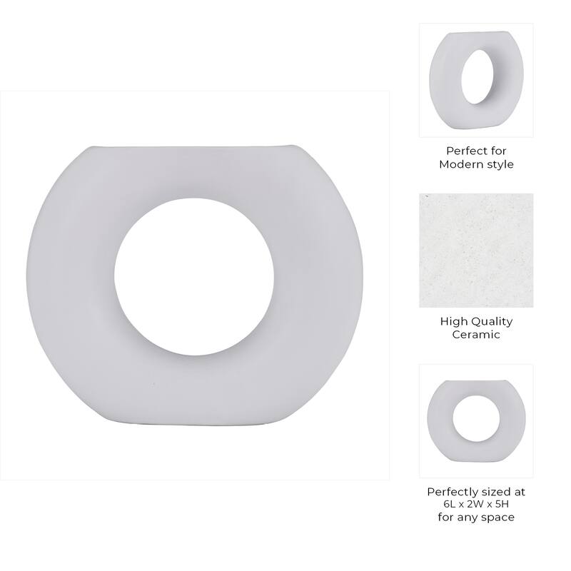 Modern Table Vase with Hollow Center Design - Ceramic Artful Vases for Home Decor