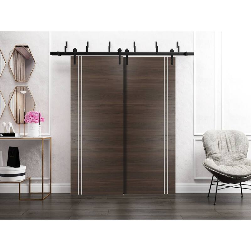 Slab Barn Door Panel 18x80 Planum 0310 Chocolate Ash with Sturdy Finished