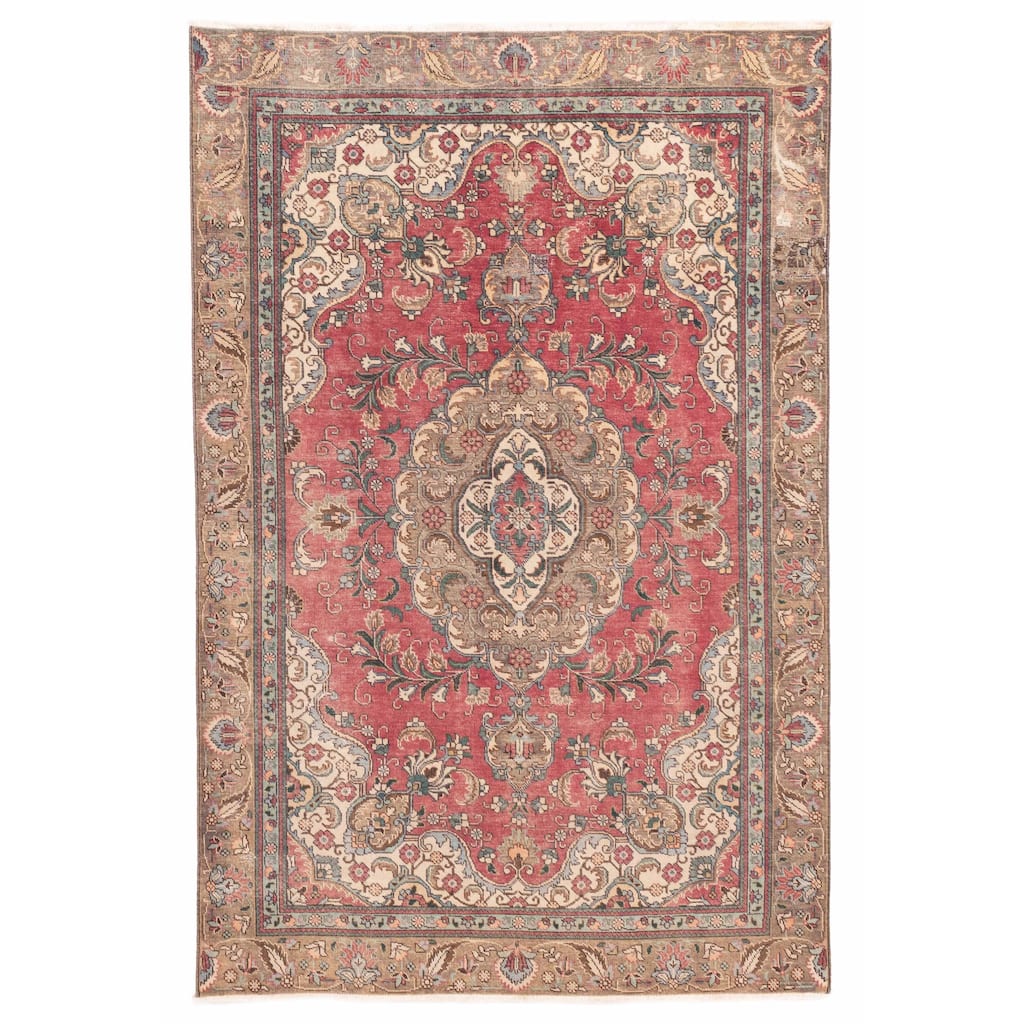 ECARPETGALLERY Hand-knotted Antalya Vintage Red Wool Rug - 5'10 x 9'0