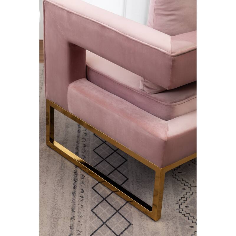 Pink 29.75" Polyester Arm Chair