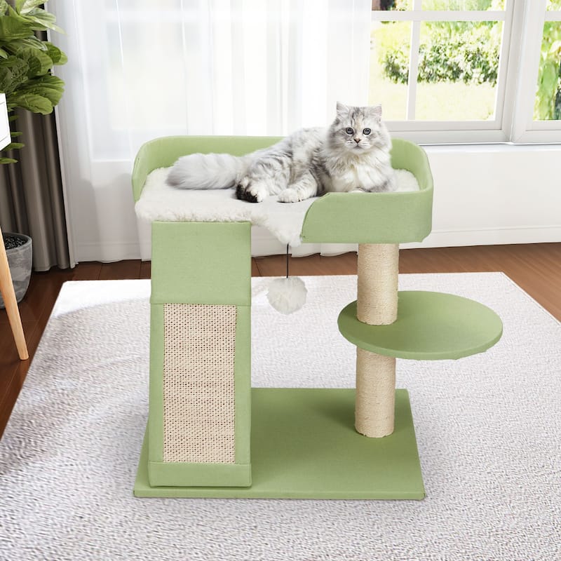 EROMMY Cat Tree – Multi-Level Cat Tower with Sisal Scratching Posts & Swing Ball, Modern Cat Furniture for Indoor Cats