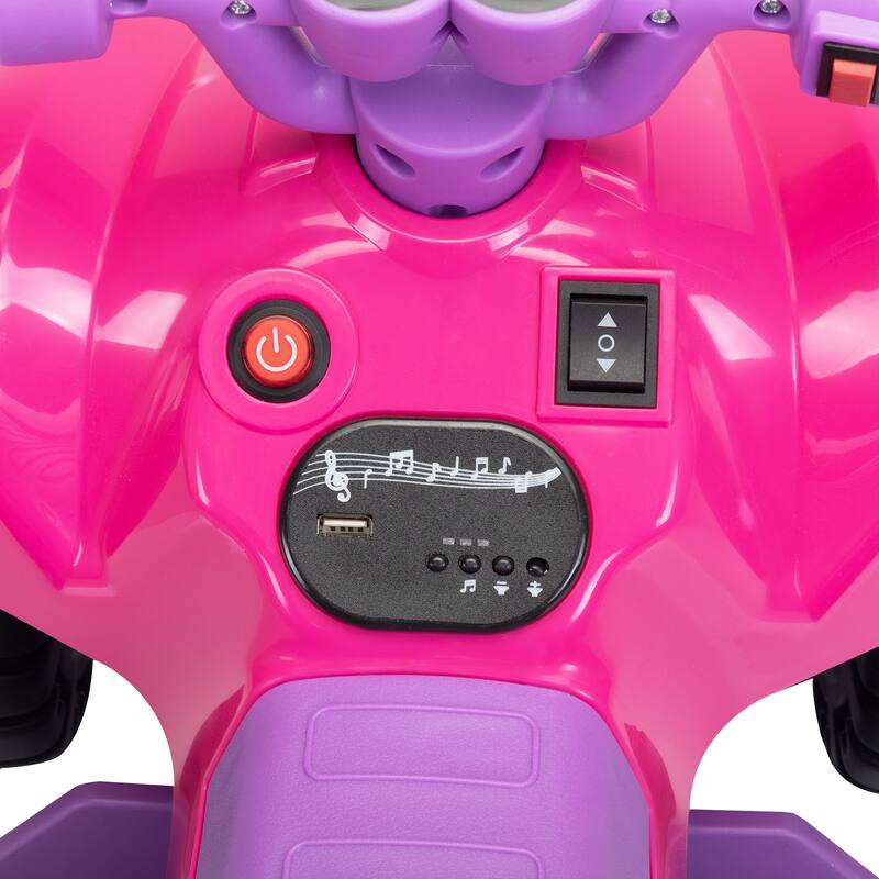 Electric 6V Kids ATV with Spray Effect, LED Lights, MP3 Player and Music for Toddlers Aged 3-5, 4-Wheeled Ride-on Quad Car