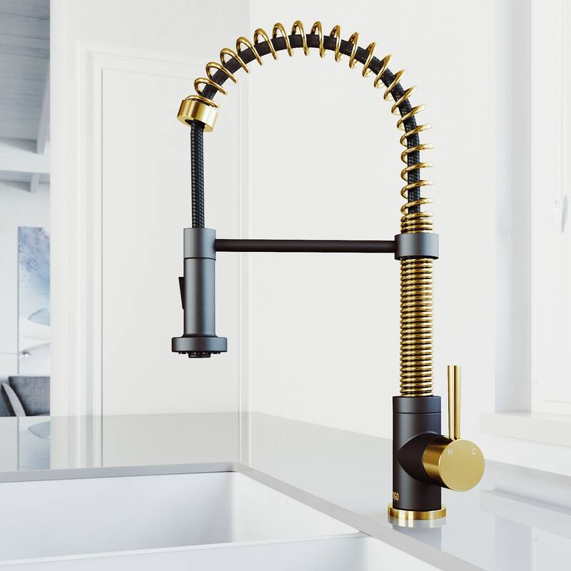VIGO Edison 19" H Single Handle Pull-Down Sprayer Kitchen Faucet