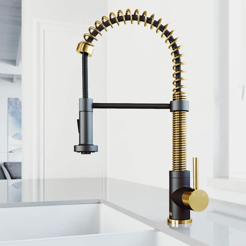 VIGO Edison 19" H Single Handle Pull-Down Sprayer Kitchen Faucet
