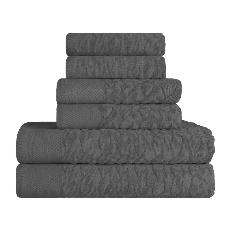 Turkish Cotton 6 Piece Herringbone Jacquard Towel Set by Superior