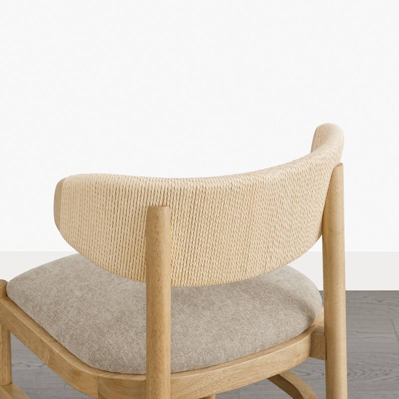 Spruce & Spring Modern Dining Chair with Handwoven Rope Back