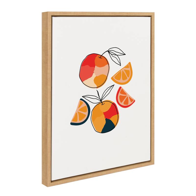 Kate and Laurel Sylvie Juicy Citrus Framed Canvas by Oris Eddu