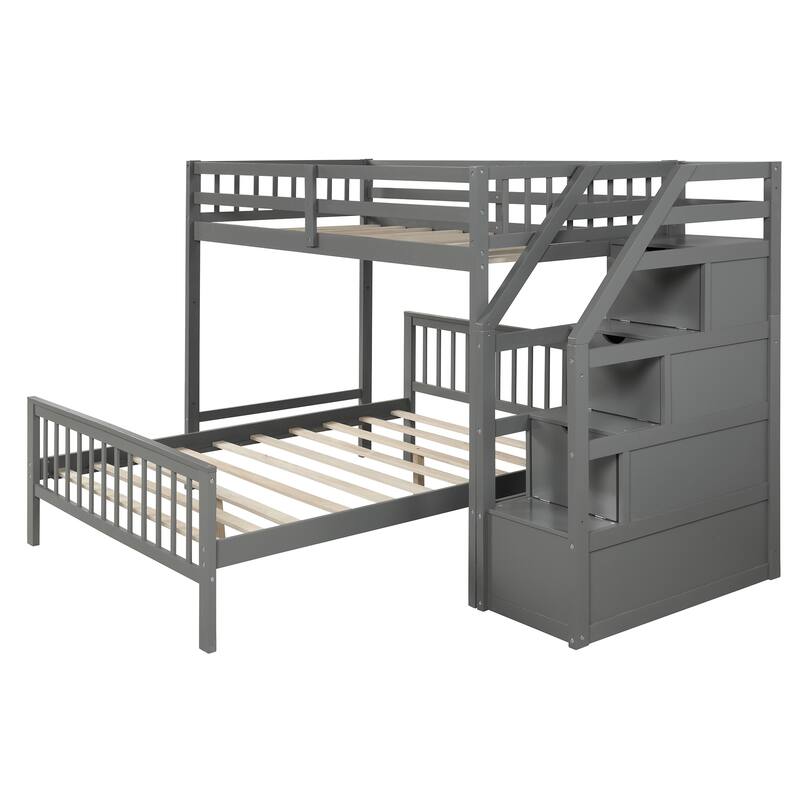 Twin over Full Loft Bed with Staircase