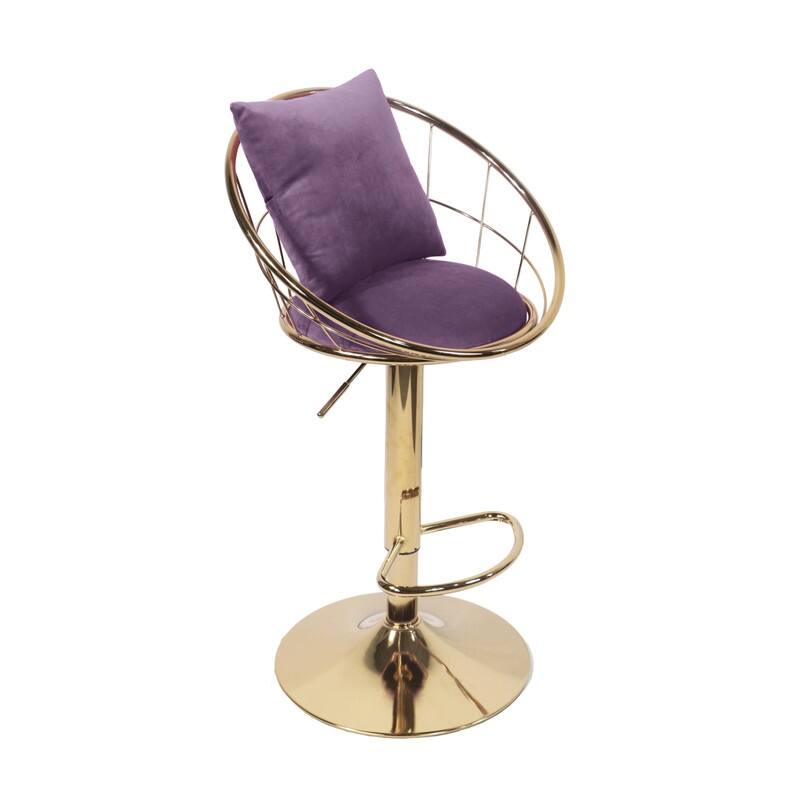 velvet bar chair, pure gold plated, 360 degree rotation, adjustable height,Suitable for dinning room and barset of 2