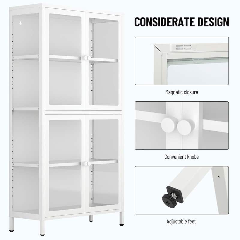 our Glass Door Storage Cabinet with Adjustable Shelves - Bed Bath ...