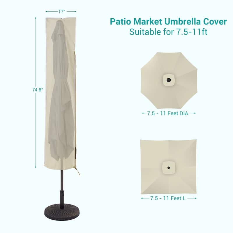 Bonosuki Patio Umbrella Cover - 600D Waterproof Market Umbrella Cover