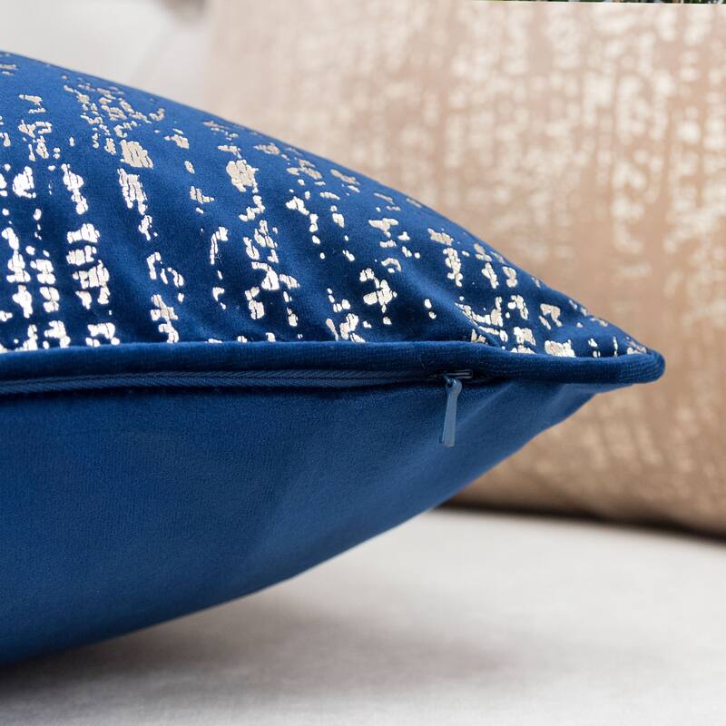 Sandy Velvet with Print 20" Square Decorative Throw Pillow 2PK