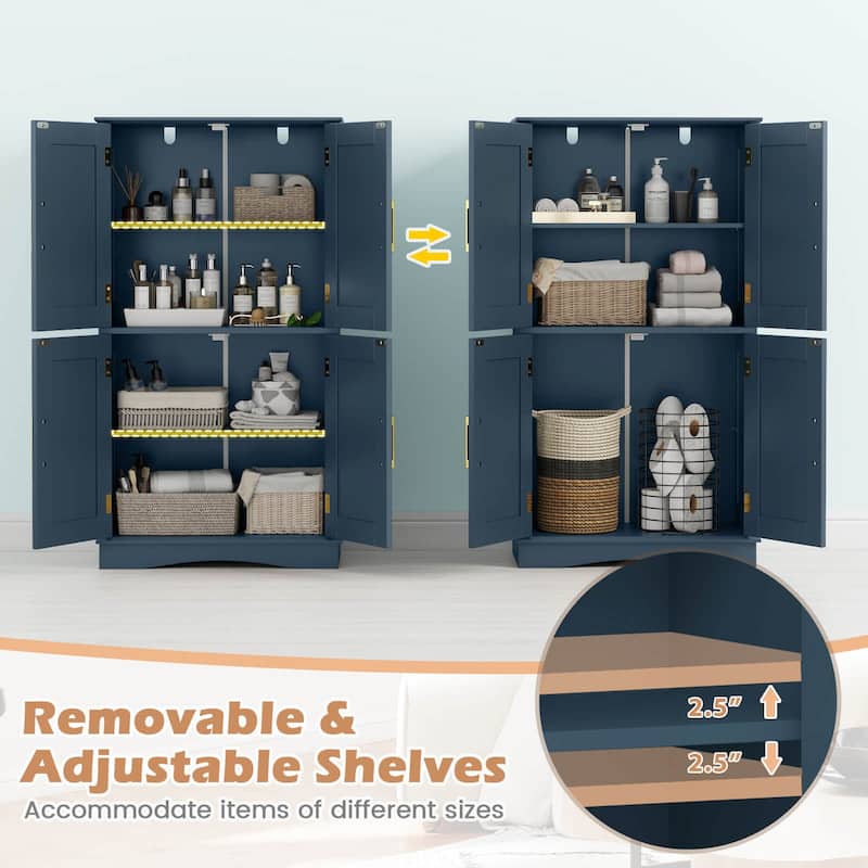 Costway Bathroom Floor Storage Cabinet 43.5" Freestanding Pantry - See Details