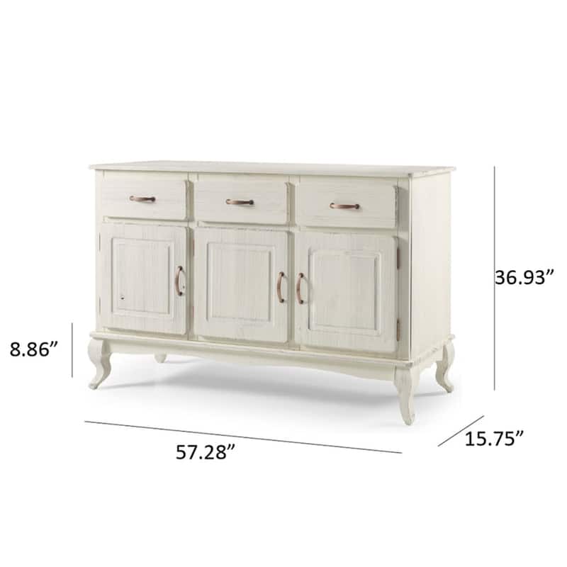 Wood Buffet Sideboard White Distressed | Furniture Dash