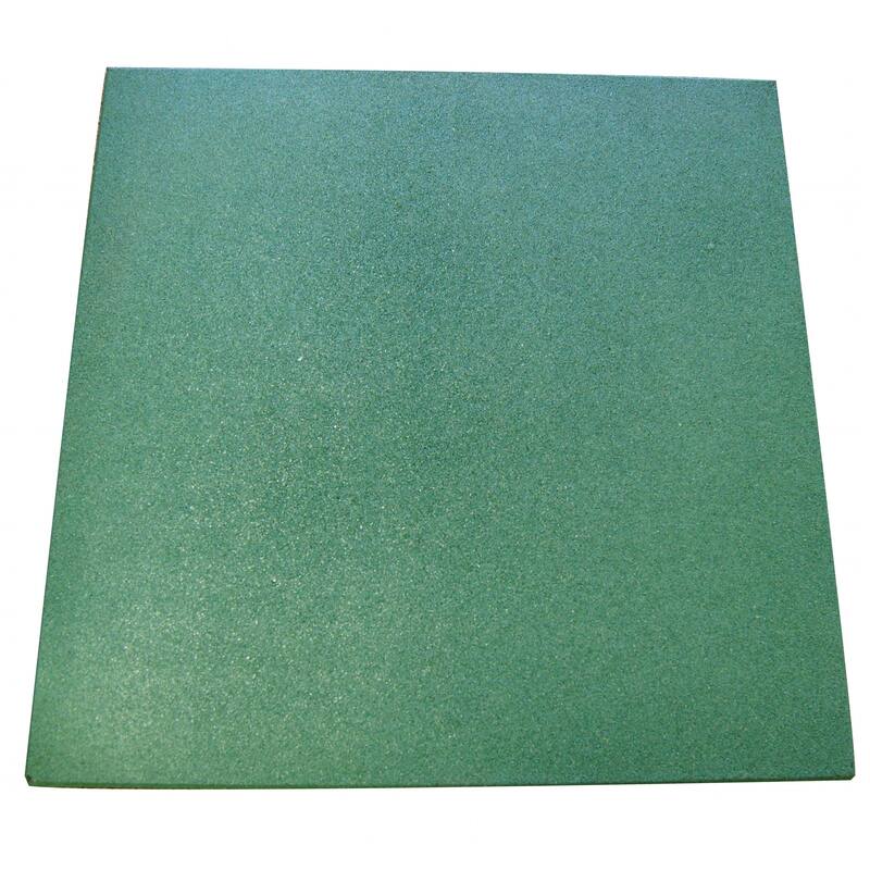 Rubber-Cal "Eco-Sport" 3/4-inch Interlocking Rubber Tiles - 3/4 in x 20 in x 20 in - 10 Pack, 28 Sqr/Ft - Green - 20 x 20