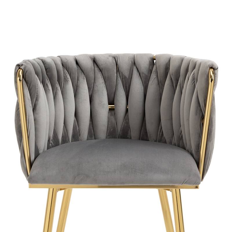 SEYNAR Modern Glam Velvet Dining Side Chair Set of 2 with Gold Metal Frame