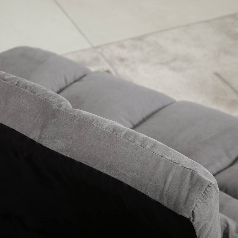 Dark Gray Modern 40.25" Folding Upholstered Loveseat Chaise Lounges Chair with 2 Pillows and Adjustable Backrest