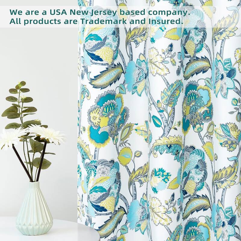 DriftAway Layla Classic America Style Floral Leaves Window Curtain Grommet