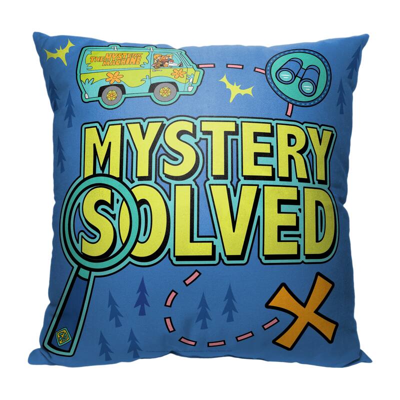 Warner Brothers Scooby-Doo Mystery Solved Map 18 Inch Throw Pillow