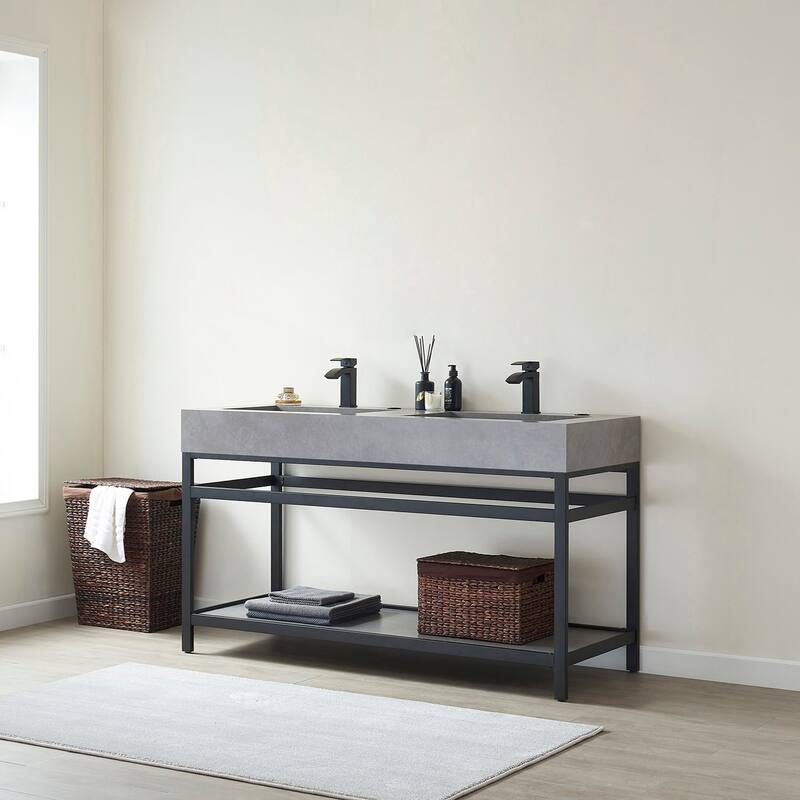 Miseno MV701160-NM Bilbao 60" Free Standing Double Basin Vanity Set