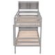 preview thumbnail 8 of 7, Gray Solid Wood Detachable Bunk Beds with Bookcase Headboard, Safety Rail, Ladder, Converts to 2 Beds