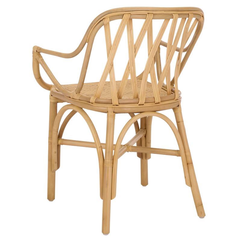 SAFAVIEH Home Serafima Rattan Arm Chair (Set of 2) - 22"W x 22"D x 33"H