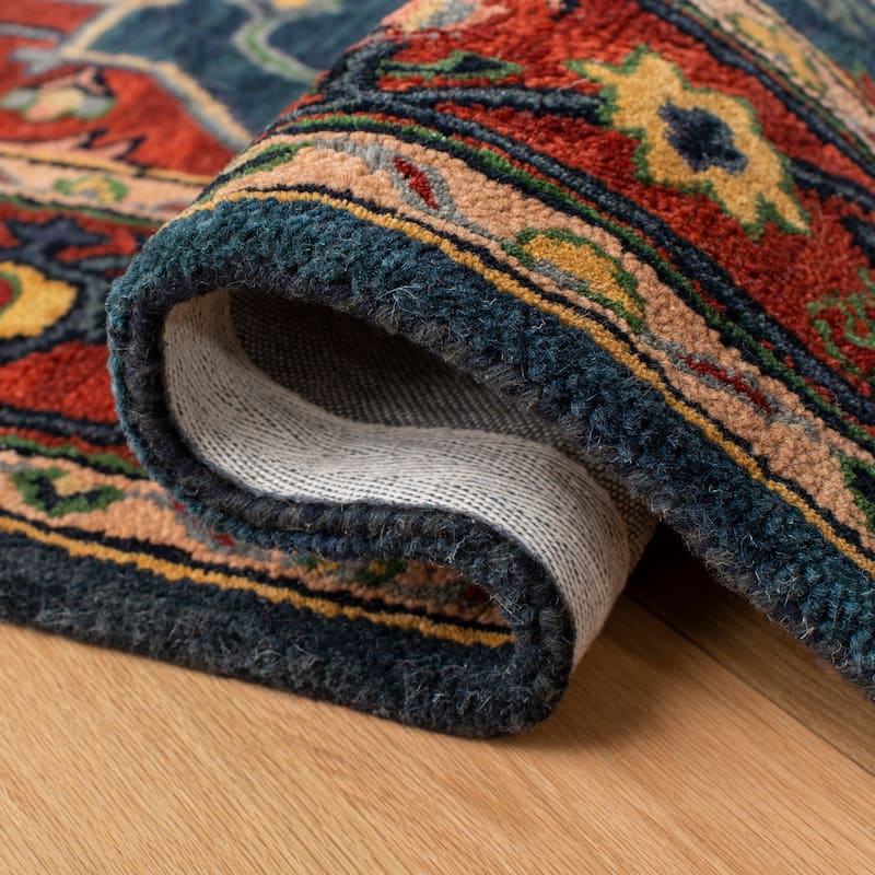 SAFAVIEH Handmade Heritage Facet Border Traditional Wool Rug