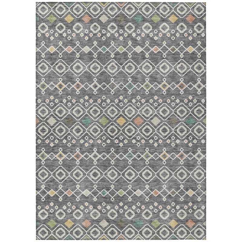 HomeRoots Geometric Modern Rectangle Outdoor Rug