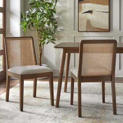 Simple Living Newington Solid Wood Cane Dining Chairs (Set of 2)