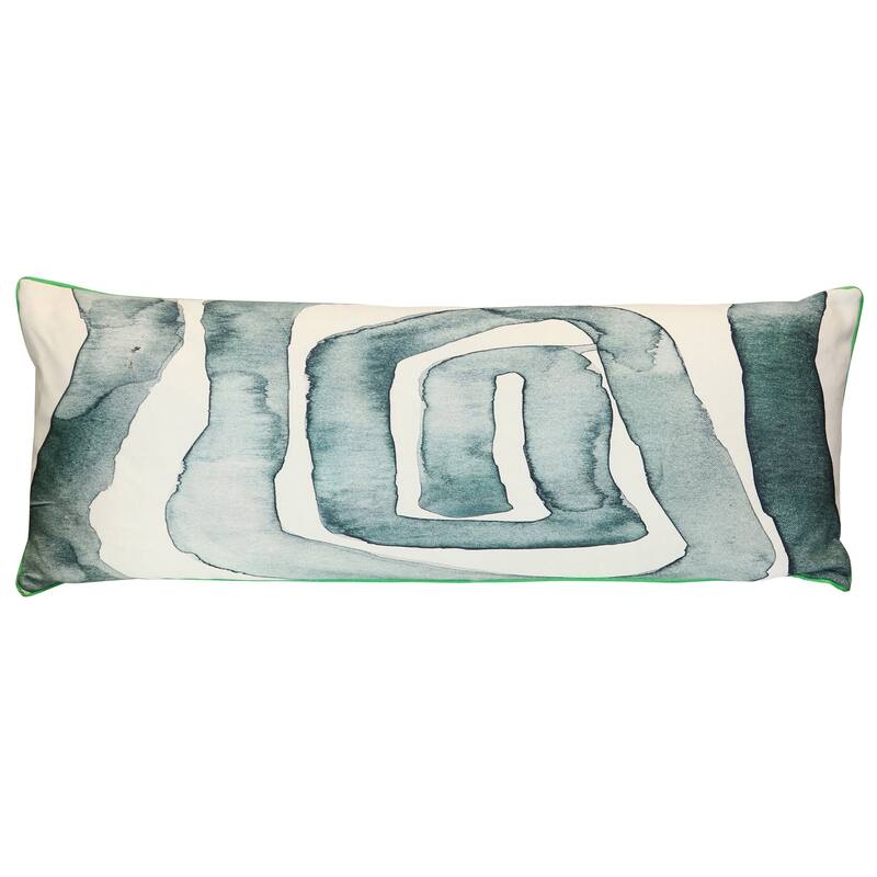 StyleCraft Wyatt Abstract Monolith Form Abstract Pillow - Sage Green, Soft Gray & Ivory - 36" x 14"