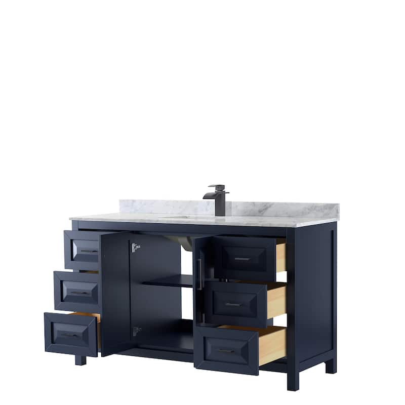 Daria 60-inch Single Vanity, Marble Top, No Mirror