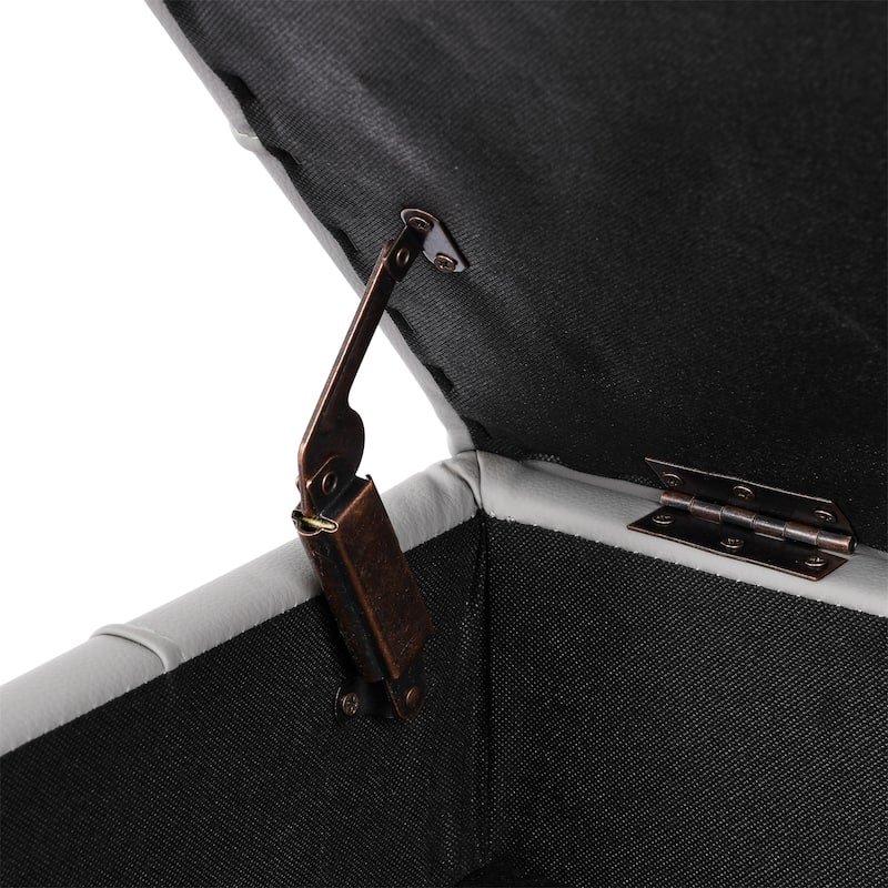 22 inches Anti-scratch Leather Storage Ottoman
