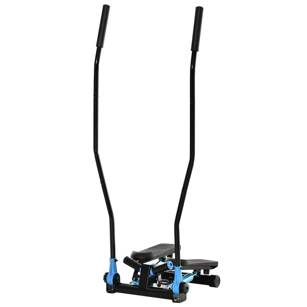 Hydraulic Drive Stair Stepper with Rocking Handlebars LCD Screen Full Body Cardio Workout Home Exercise