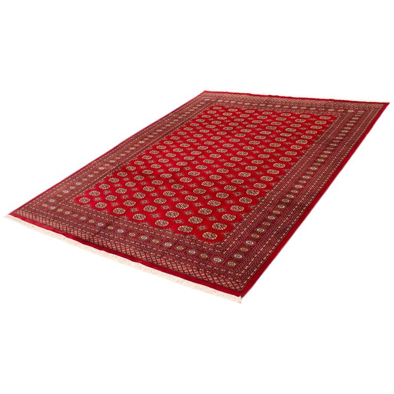 ECARPETGALLERY Hand-knotted Finest Peshawar Bokhara Red Wool Rug - 9'1 x 11'10