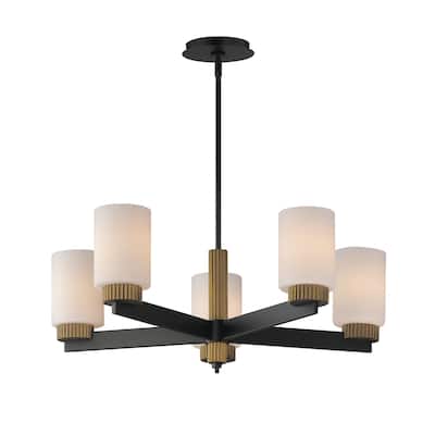 Maxim 32655SW Ruffles 5 Light 30" Wide Pillar Candle Style Chandelier