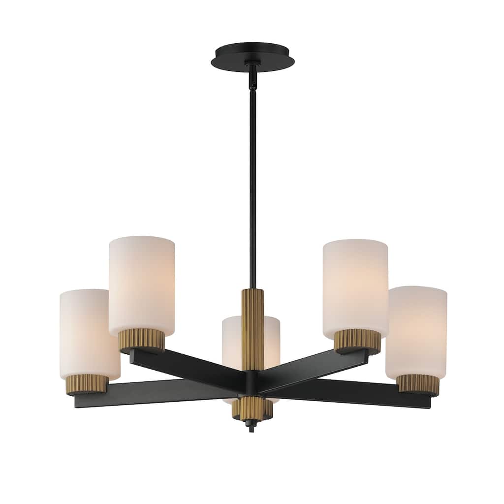 Maxim 32655SW Ruffles 5 Light 30" Wide Pillar Candle Style Chandelier