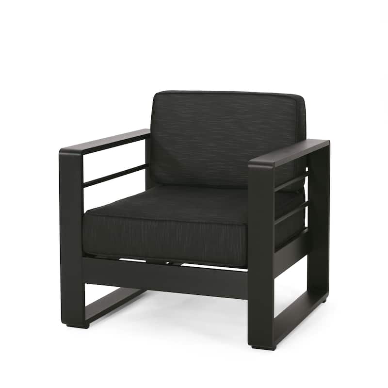 Maya Bay Aluminum Outdoor Club Chair with Cushions by Christopher Knight Home