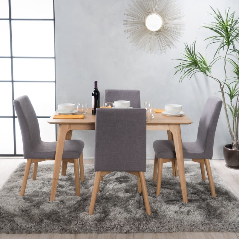 Kiana Mid-century Modern 5-piece Dining Set by Christopher Knight Home - Grey