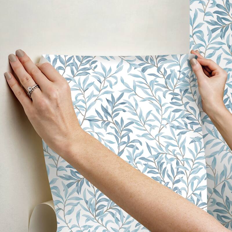 NuWallpaper Cloud Blue Terrace Vines Peel and Stick Wallpaper