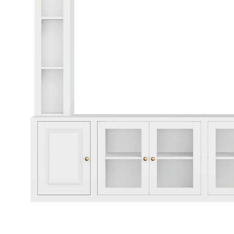 4-Piece Modern Entertainment Center Wall Unit with Bookshelves - All-in-1 Large TV Stand for TVs Up to 80"