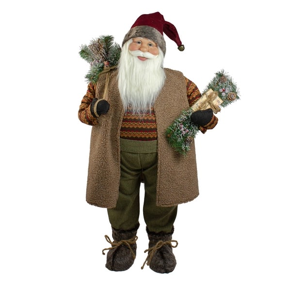 36 Country Rustic Standing Santa Claus Christmas Figure Overstock 20549823