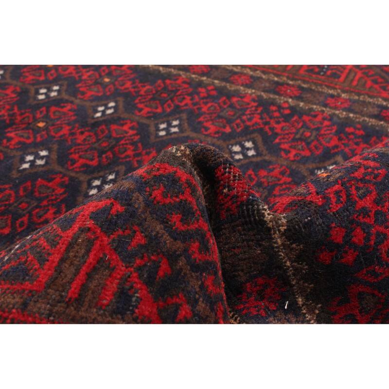 ECARPETGALLERY Hand-knotted Baluch Dark Navy Wool Rug - 3'3 x 6'5