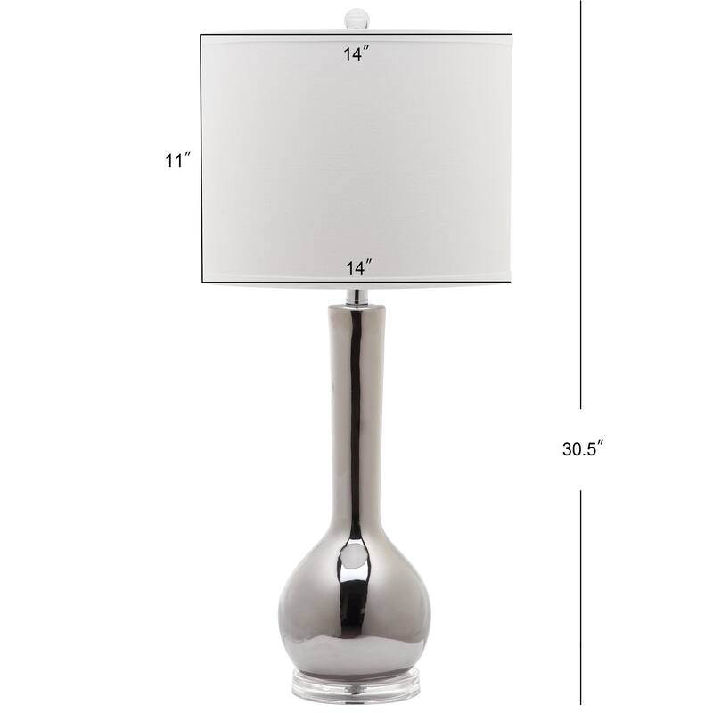 SAFAVIEH Lighting Brigid 31-inch Long Neck Ceramic White Table Lamp (Set of 2) - 14"x14"x30.5" - 14Wx14Dx31H