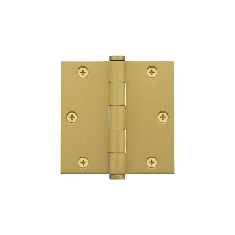 Viaggio 602-3.5-ARC-HINGE-SQ 3.5" x 3.5" Solid Metal Square Corner - Satin Brass